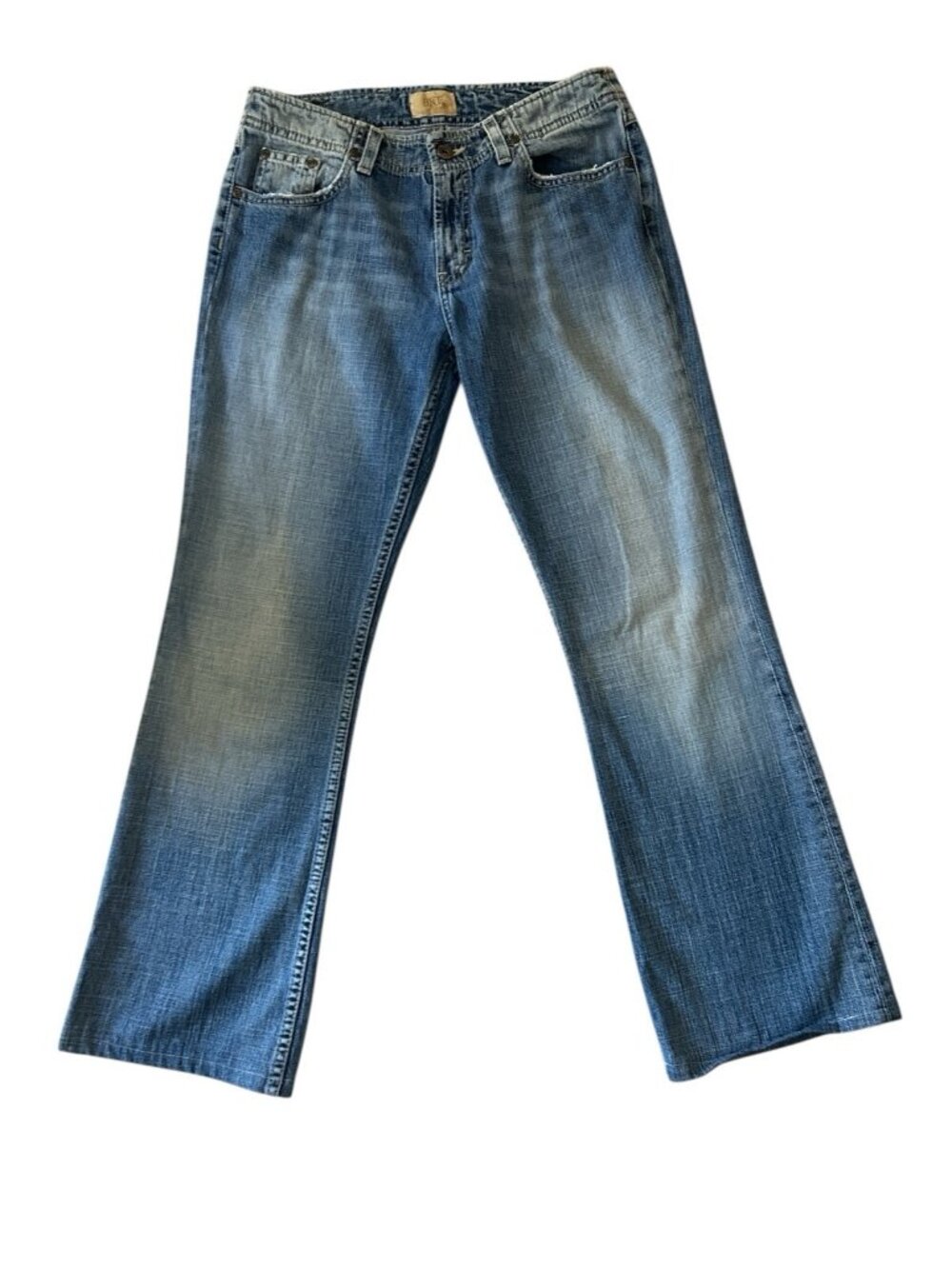BKE Wendi Womens Bootcut Jeans 28x33.5 Distressed Med Wash Denim Fade Straight